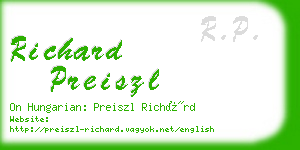 richard preiszl business card